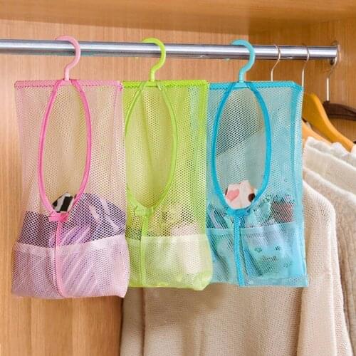 Hanging Mesh Storage Bag Clothes Toy Organizer Laundry Hook Underwear Kitchen Bathroom Indoor Outdoor Dry Practical Pouch Hot