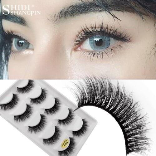 SHIDISHANGPIN 5 pairs eyelashes hand made 3d mink lashes natural mink eyelashes full strip lashes makeup false eyelashes cilios