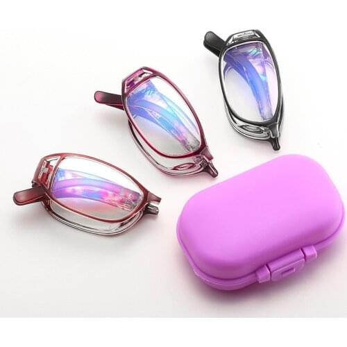 2021 New Fashion Folding Reading Glasses Women Anti Blue Ray Anti-fatigue Full frame Portable Eyeglasses With Original Box 1.0 4