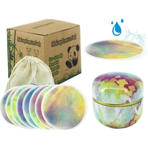 20pcs Makeup Removal Cotton Pad Reusable Bamboo Fiber Washable Rounds Pads For Face Eye Beauty Make Up Tool Maquiagem Portable