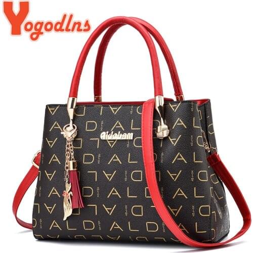 Yogodlns Brands Letter Print Womens Handbags Female Shoulder Bag Luxury Cat Tassel Handle Bag Lady Crossbody Bag Daily Pouch