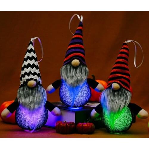 Halloween Luminous Gnome Faceless Doll Elf Ornaments Plush Beard Ornaments Halloween Decoration for Home Decoration Accessories