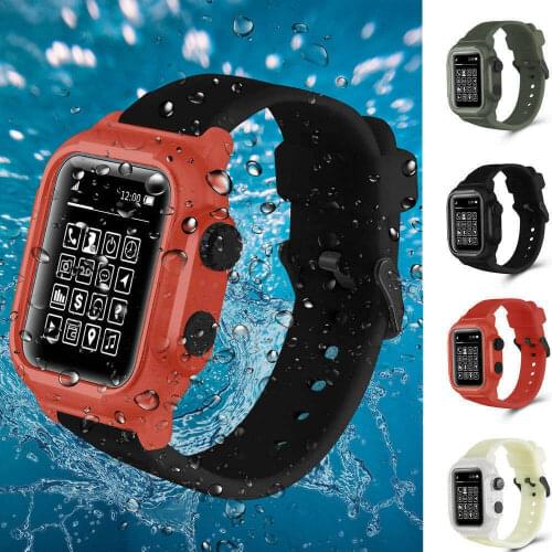 For Apple Watch Series 6 5 4 3 2 1 SE Waterproof Soft Silicone Sport Case Band Strap Cover Skin