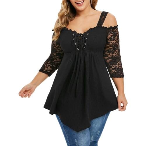 Solid Lace Plus Size Women Tops And T-shirt Summer Spaghetti Strap Female Tshirt Tee Shirt Large Size Ladies Knit T-shirt D30