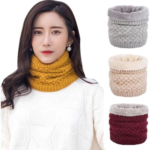 Winter Women Men Soft Comfort Fashion Design Vintage Style Geometric Woolen Knitted Collar Scarf Warm Pullover Neckerchief Gift