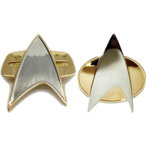 Star Cosplay Trek TNG Voyager DS-9 COSplay Starfleet Brooch Badge Communicator Pin Box Halloween Carnival Prop Gift