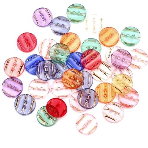 100Pcs Mixed Round Acrylic Sewing Buttons For Clothing Flatback Cabochon Scrapbooking Crafts Bouton Decoration Diy Accessories