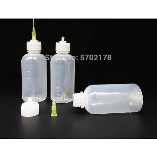 2pcs Transparent Polyethylene Squeeze bottle Empty 50ml Liquid Plastic Bottle for precise drops of flux, solder mask, glues