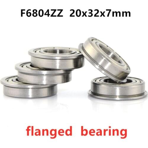 20/50/100pcs F6804ZZ Flanged thin wall deep groove ball bearings F6804 F6804-2Z 20x32x7 shielded flange bearing 20*32*7 mm
