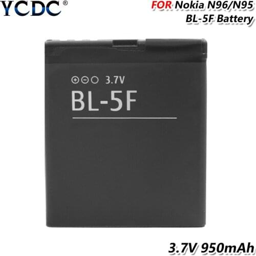 2020 new 3.7V 950mAh Rechargeable Phone Battery BL 5F BL-5F BL5F For Nokia E65 N93I N72 N93 N95 N98 N99 6290 6210 X5 6710N