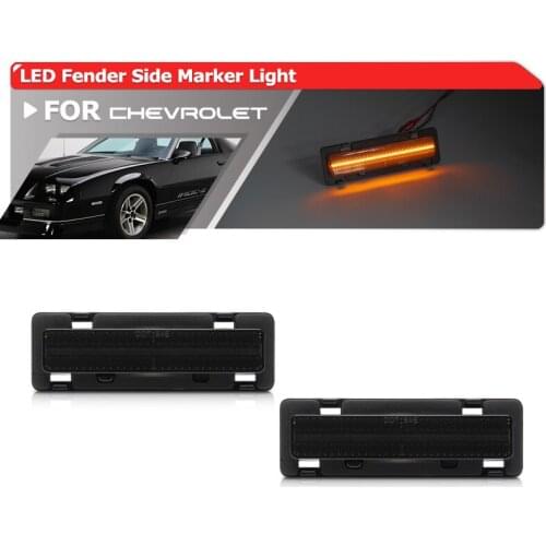 2x Smoked Front Bumper Fender Led Side Marker Lights For Chevrolet Chevy Camaro 1982-1992 For Pontiac Firebird OEM:915589 915590
