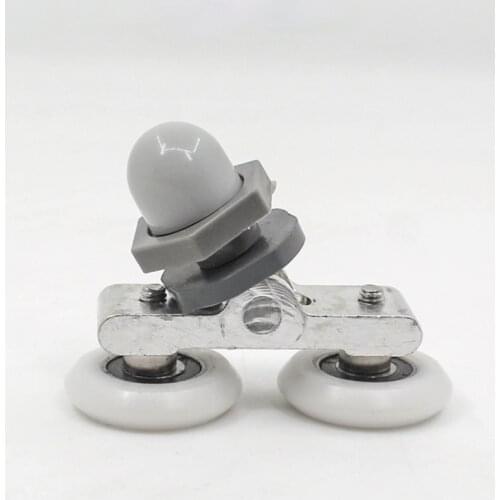 4 Diameter 23mm Double twin shower door rollers runners pulley pulleys Aluminum Slide door Wheels for Arc/Straight Glass door