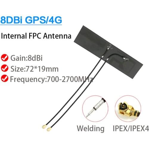 700-2700MHz internal 4G/GPS combined FPC antenna GPS navigation positioning 2G 3G GSM LTE 4G flexible antenna for EG25-G EC25-AF