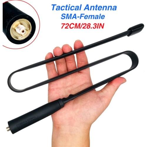 72CM SMA-Female Foldable CS Tactical Antenna Dual Band VHF UHF 144/430Mhz For Walkie Talkie Baofeng UV-5R UV-82 UV-H9 H7 888s
