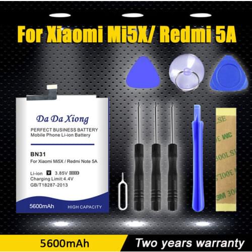 Original Da Da Xiong Phone Battery BN31 for Xiaomi Mi 5X Mi5X / Redmi Note 5A / Note 5A Pro 5300mAh Replacement Batteries