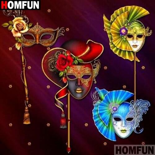 HOMFUN Full Square/Round Drill 5D DIY Diamond Painting "Character mask" 3D Diamond Embroidery Cross Stitch Home Decor A18986