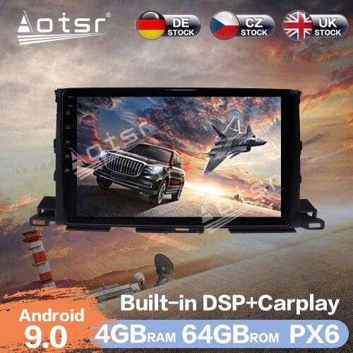 Aotsr Android 9.0 4G RAM Car Radio GPS Navigation DSP For Toyota Highlander 2013-18 Car Auto Stereo Video Multimedia DVD Player