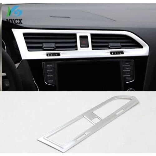 Car Accessories ABS Interior Front Middle Air Vent Outlet Cover Trim For Volkswagen Tiguan L 2017 2018 2019 Car Styling