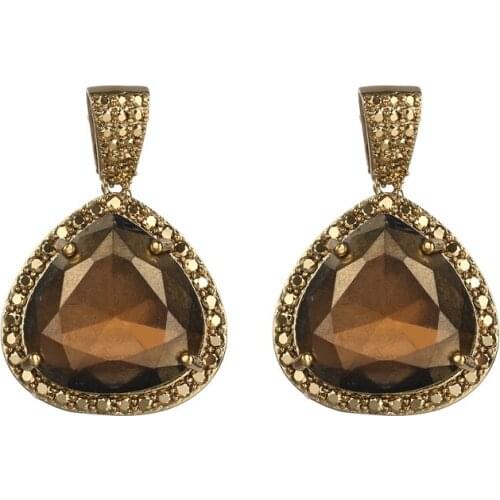 Bettyue New Fashion Statement Hip Hop Style Gold Color Cool Earring With Geometry Zirconia Unisex Popular Jewelry In Party