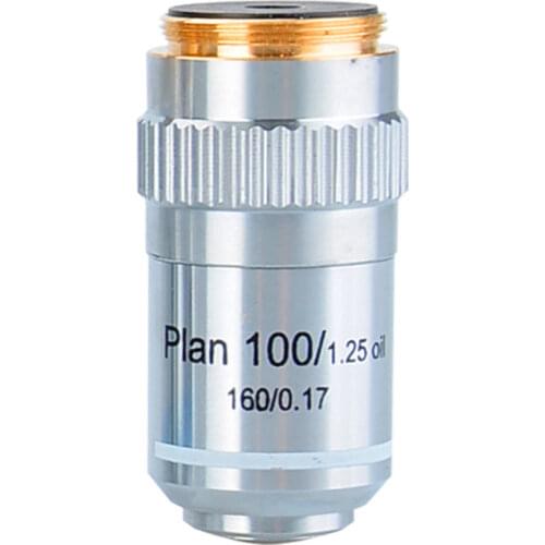 100x OIL DIN45mm Biological Microscope Plan achromatic objective lense 195mm Universal objective