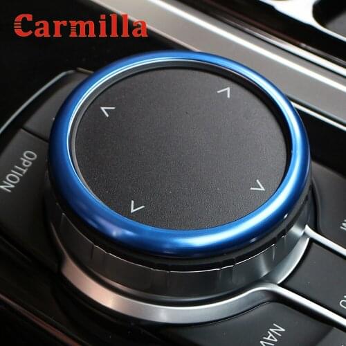 Carmilla Car Multimedia Button Frame Cover Knob Trim Sticker for BMW F10 F20 F30 F34 F07 F25 F26 F15 F16 Accessories