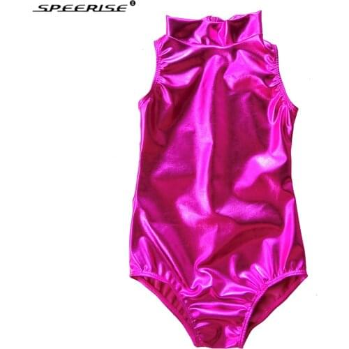 SPEERISE Kids Ballet Leotard High Neck Sleeveless Lycra Spandex Leotards Gymnastics For Girls Toddler Dance wear Rompers