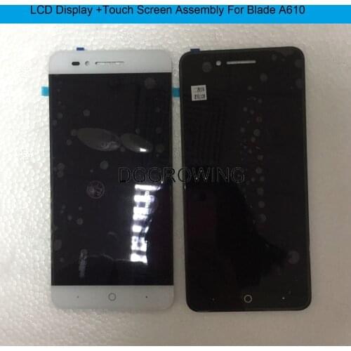 DGGROWING 1 PCS/Lot 100% Guarantee Working Black 5" LCD Display+Touch Screen Digitizer Assembly Replacement For ZTE Blade A610
