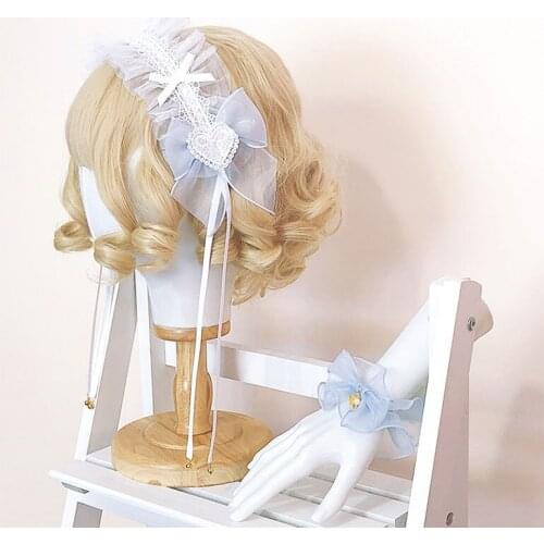Dream Whale Cute Handmade Headwear Hairband KC Hair Ribbons Hairpin Hairclip Sleeve Lolita Bows Sweet Blue