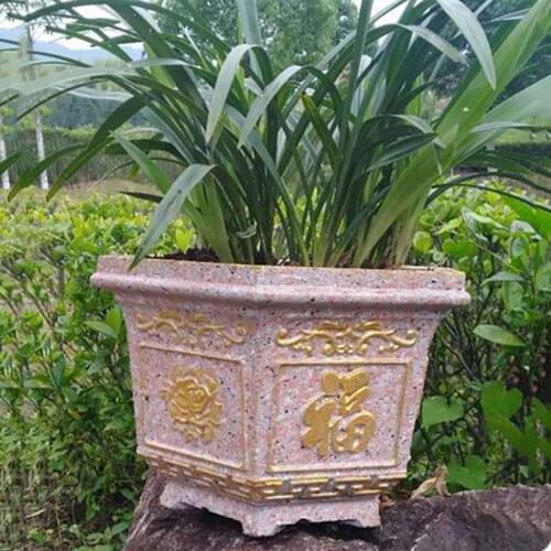 30cm/ 11.81in Small Light Durable Home Gardening Bonsai DIY Hexagonal Peony Concrete Flower Pot Mold