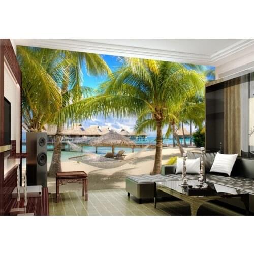 Custom photo wallpaper, beach sea view room landscape murals for the living room bedroom TV background wall waterproof wallpaper