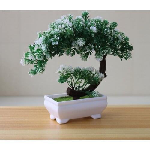 Artificial Plants Potted Bonsai Decorative Green Small Trees Fake Flowers Party Office Table Ornament For Home Garden Decoration