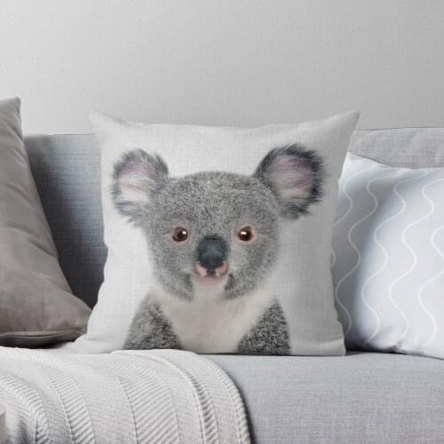 Baby Koala - Colorful Throw Pillow Cushion Cover Polyester throw pillows case on sofa home living room car seat decor 45x45cm