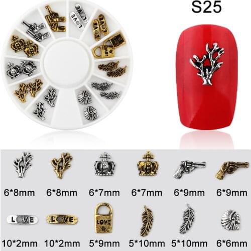 Clearance recommendation NZIQUAN20-piece boutique set 3D geometric antique silver antique silver metal nail decoration accessori