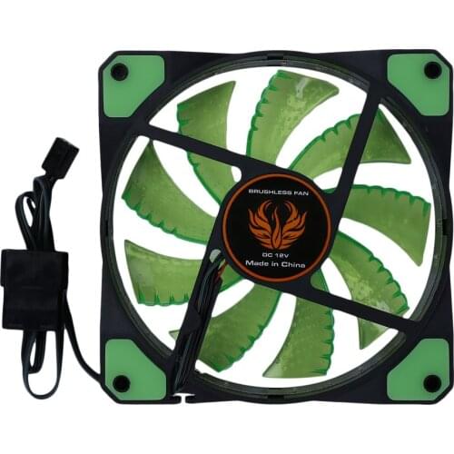 120mm 15 LED Ultra Silent Computer PC Case Cooling Fan CPU Cooler 12V With Rubber Quiet Molex Connector 3/4Pin Plug Fans Cooler