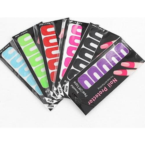 Stripping Tape Anti-splash Protection Nails Creative U-shaped Fingerprint Stickers Finger Skin Protection Nail Polish Stickers