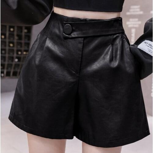 LJSXLS Women's Leather Shorts