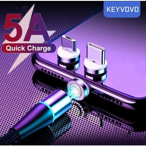 5A Supercharge Magnetic Cable Micro USB Charging Type C Quick Charger Magnet 2M For Huawei P30 P20 P10 Mate 20 Pro Samsung S20
