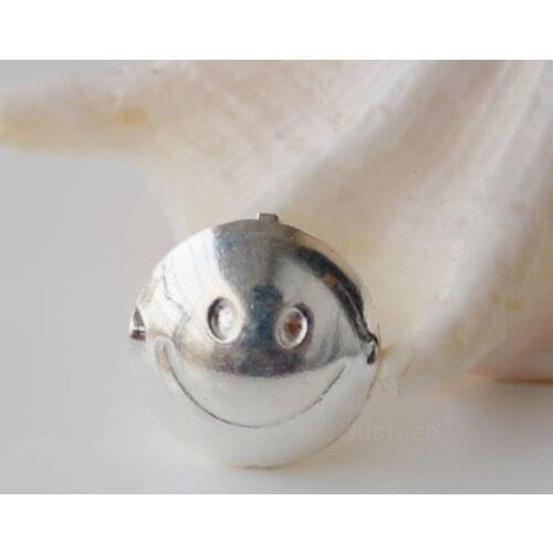 925 Sterling Silver Charm Beads Smiling Face ,1pc