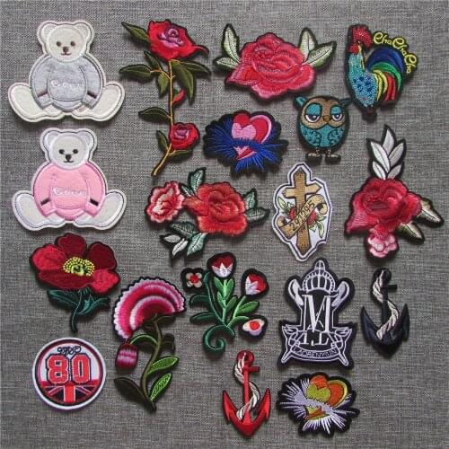 Cartoon patch fashion style hot melt adhesive applique embroidery patches stripes DIY accessory 1pcs sell C5333-C5384