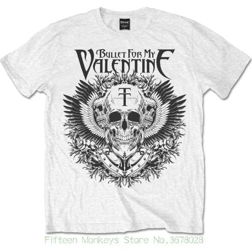 Men Summer T Shirt Bullet For My Valentine Bfmv Mens Xxl T Shirt Tee White Black Eagle Official Tops Youth T Shirt