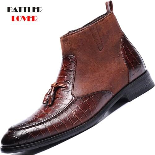 Men Motor Boot Top Quality Casual Retro Crocodile Leather Botas for Male Biker Steampunk Comfortable Wedding High Quality Oxford