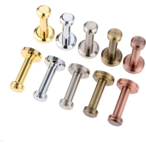 2Pcs Wall Mount Coat Hooks Brass Brushed Nickel Wall Mount Bathrooms Hanging Hooks Towel Robe Single Hook For Hats Bag Keychain