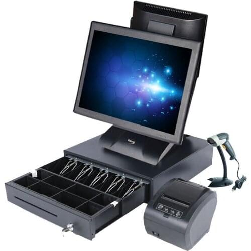 Cheap pos all in one Dual Screen pos terminal commercial POS system for retail pos terminal