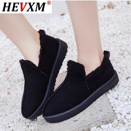 2020 New Snow Boots Women Shoes Warm Plush Fur Ankle Boots Winter Female Slip On Flat Casual Shoes Waterproof Ultralight Footwea