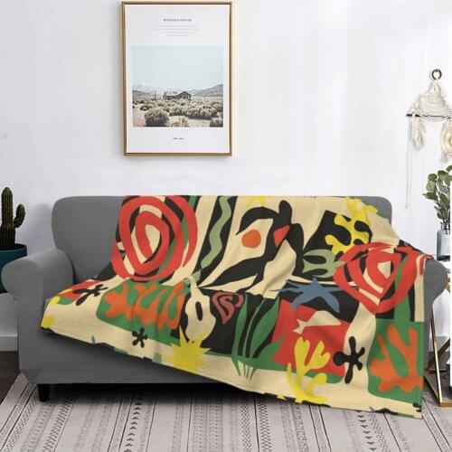 Matisse Blanket Flannel Summer Famous Classic Drawing Multi-function Lightweight Throw Blankets for Bed Bedroom Bedspreads