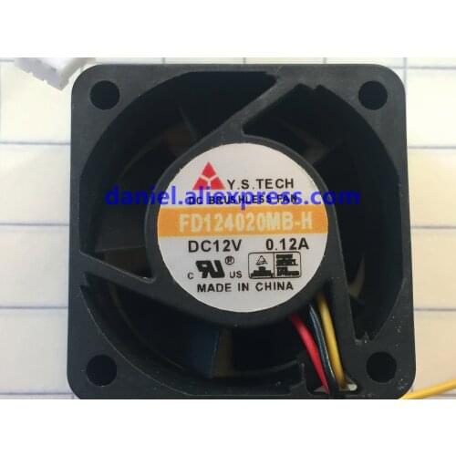 Original FD124020MB-H 4020 4CM 12V 0.12A 3-wire chassis fan