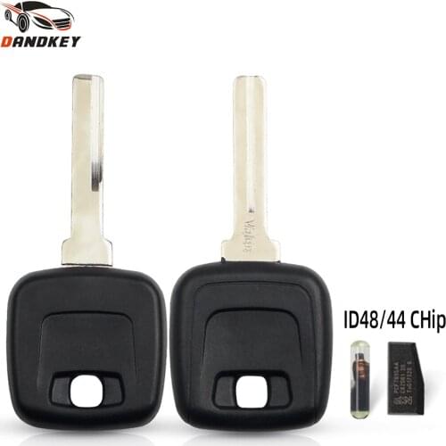 Dandkey ID48/ID44 Chip Cover Uncut HU56R Blade For VOLVO S40 V40 S60 S80 XC70 Transponder Chip Auto Car Key Case Shell