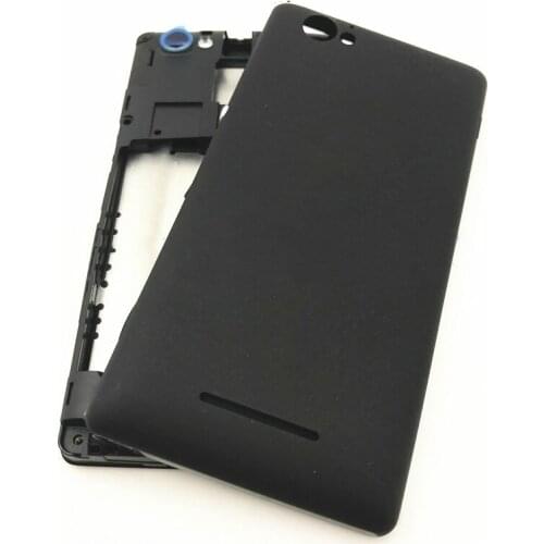 Full Housing LCD Panel Middle Frame Case Battery Door Cover Side Button For Sony Xperia M C1904 C1905 C2004 C2005 Repats