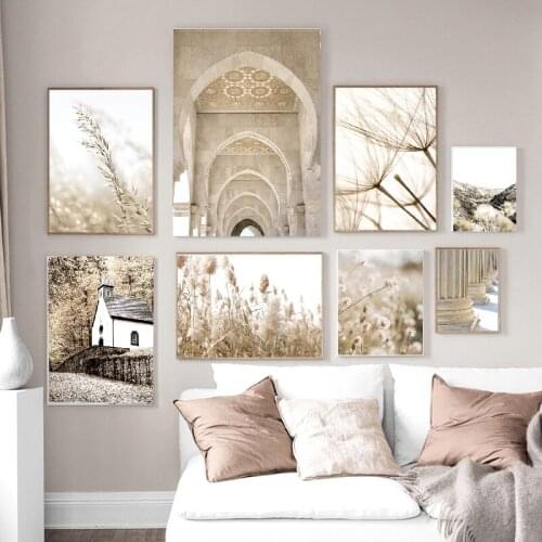 Roman Column Dandelion Reed Mountain Fall Wall Art Canvas Painting Pictures Nordic Posters And Prints For Living Room Decoration