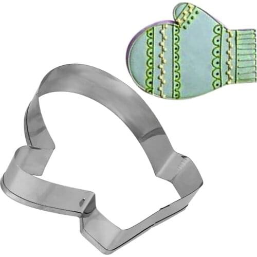 Stainless Steel Christmas Gingerbread Glove Cookie Cutter Cake Decoration Biscuit Cookie Mold Kitchen Baking Tools